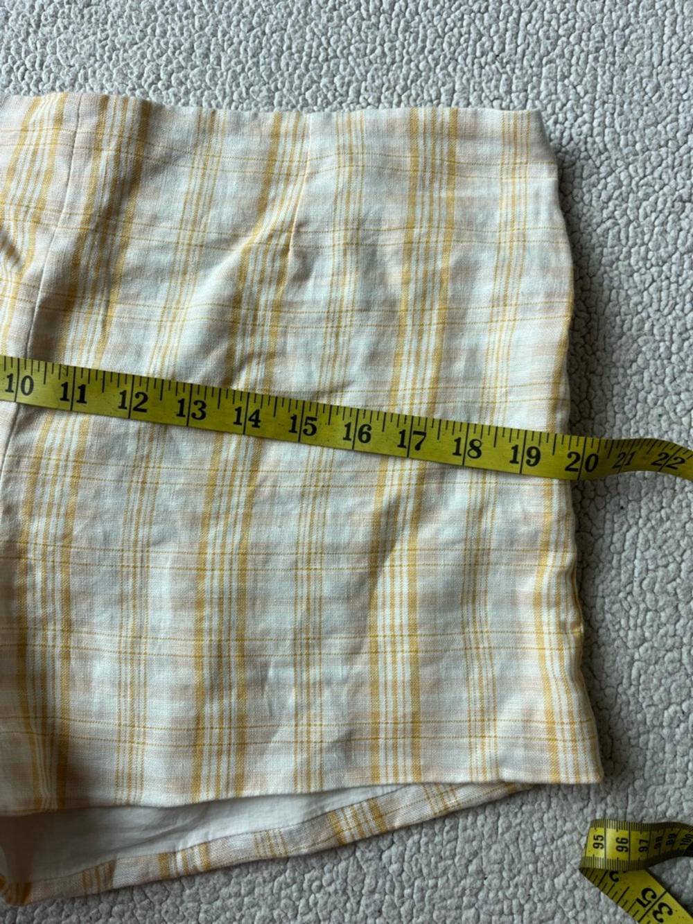 FAITHFULL 100% LINEN YELLOW PLAID SHORTS WOMENS 8 - Picture 7 of 8